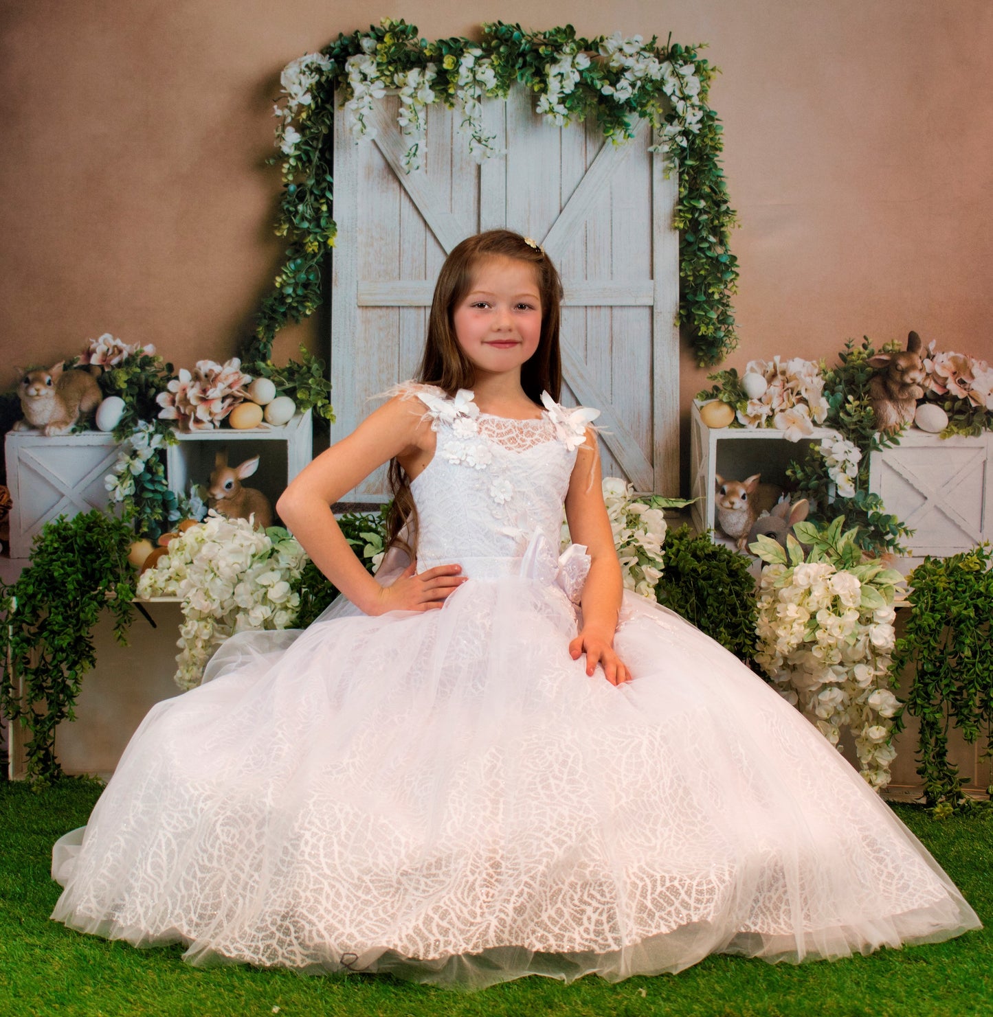 Butterly Princess Girls Formal Dress-1