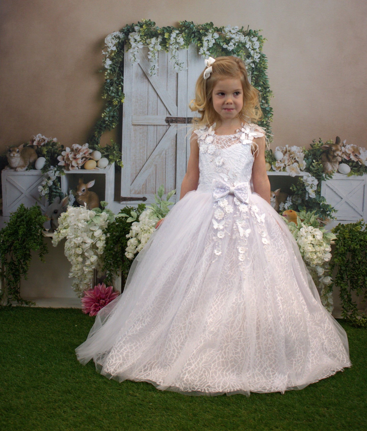 Butterly Princess Girls Formal Dress-6