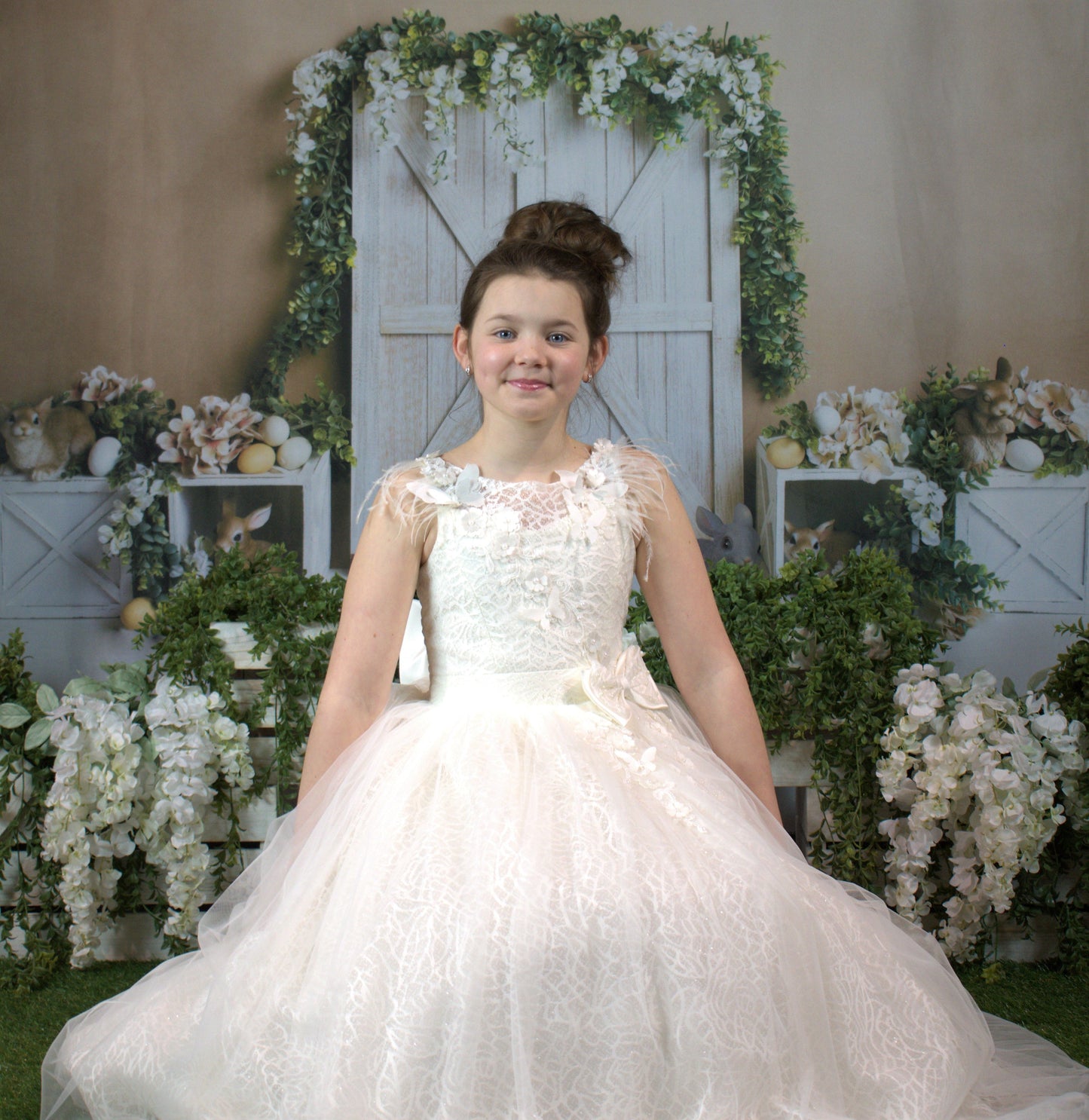 Butterly Princess Girls Formal Dress-5