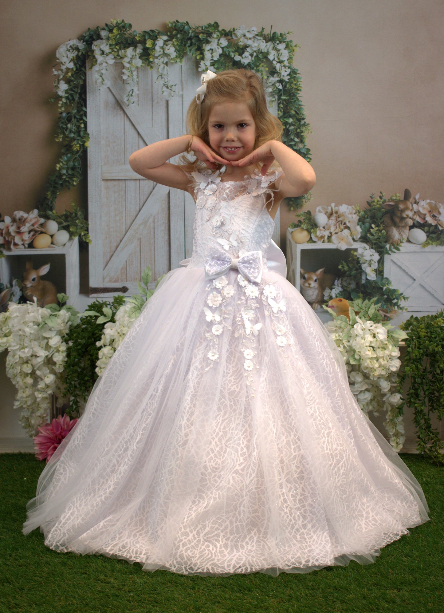 Butterly Princess Girls Formal Dress-4