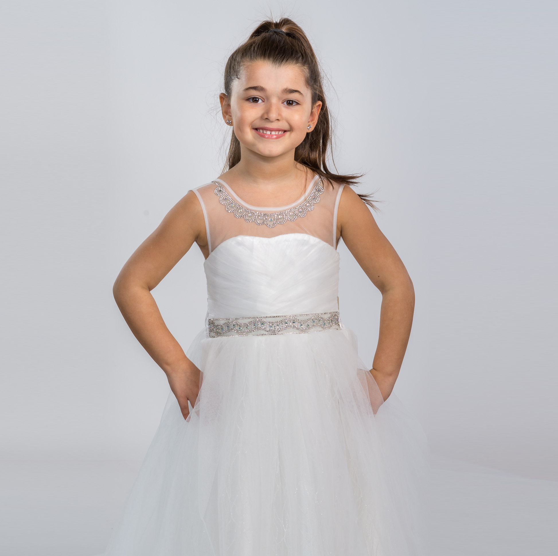 The American Princess Girls' White Dress-2