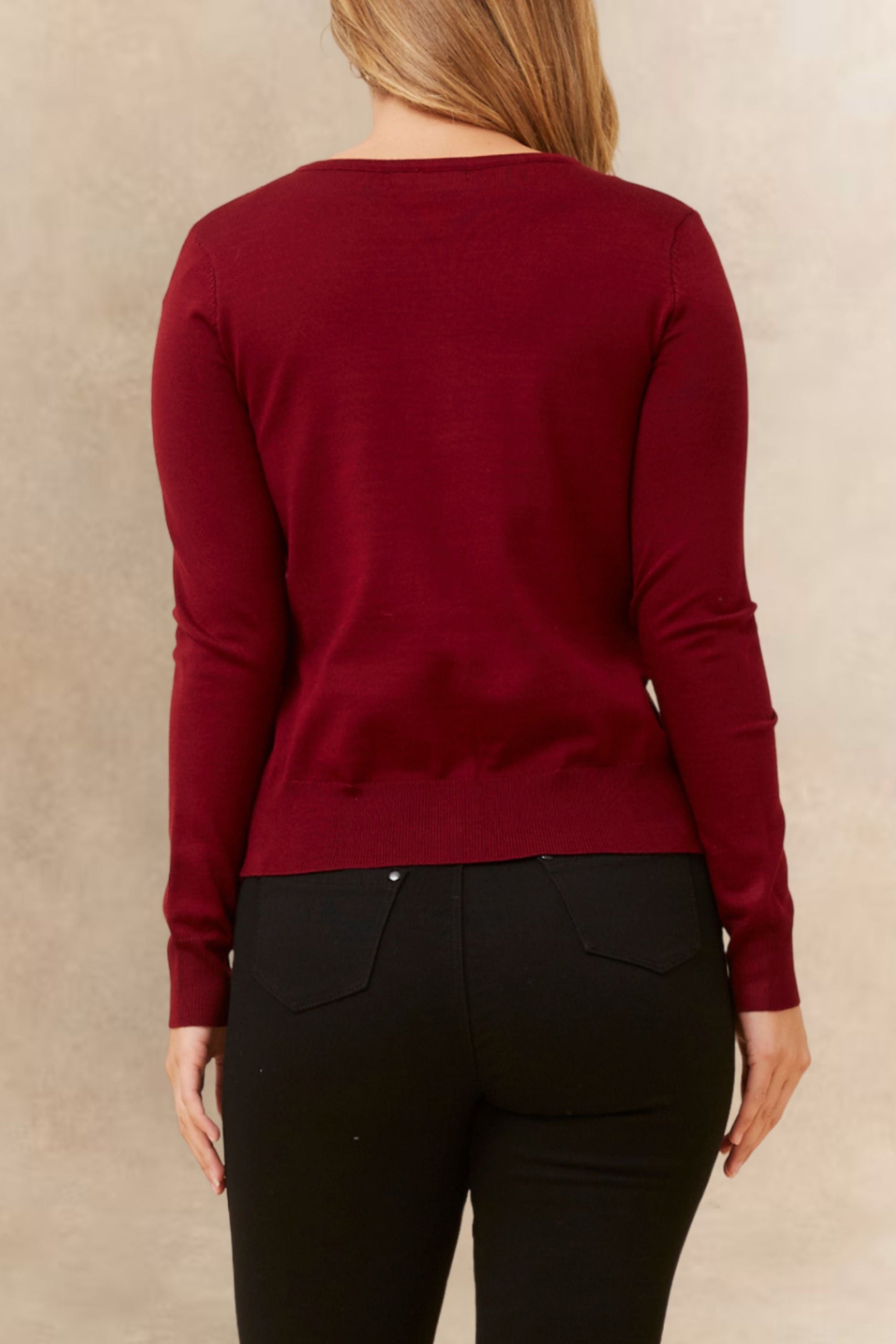 Noelle Women's Lightweight Button-Front Cardigan Round Neckline-4